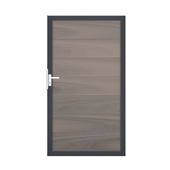 GrojaSolid Grande BPC Steckzaun Universal Tor 100x180cm BiColor co-extrudiert-anthrazit DB703