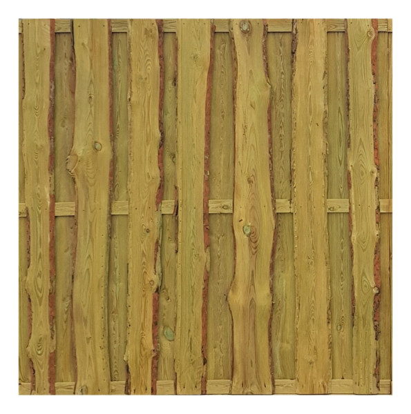 Bohlenzaun 180x180cm Kiefer kdi grün, aus unbesäumten sägerauhen Bohlen
